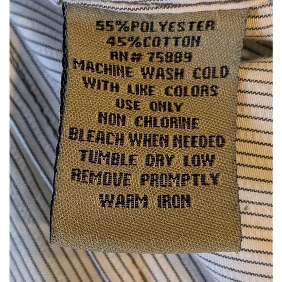 BKE Buckle Button Shirt Mens M White Black Striped Long Sleeve Western Cowboy - Picture 4 of 7